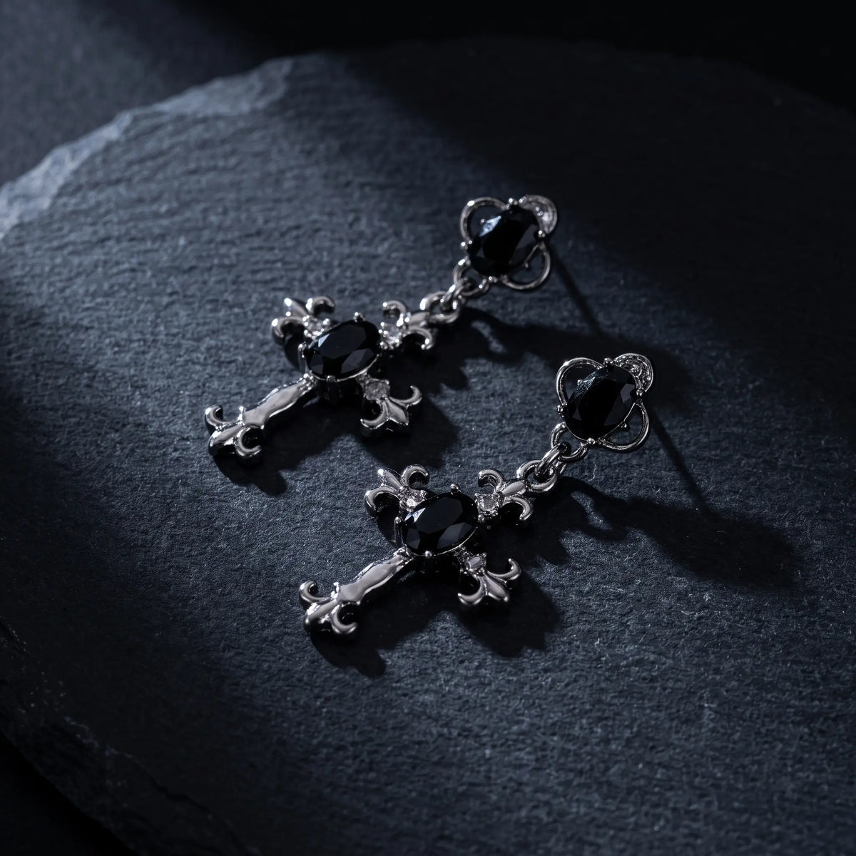 Nightfall Cross Drop Earrings
