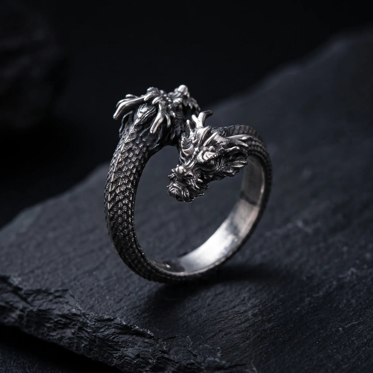 Twin Wyrm Double Dragon Ring