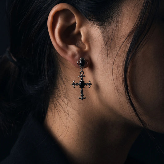 Nightfall Cross Drop Earrings